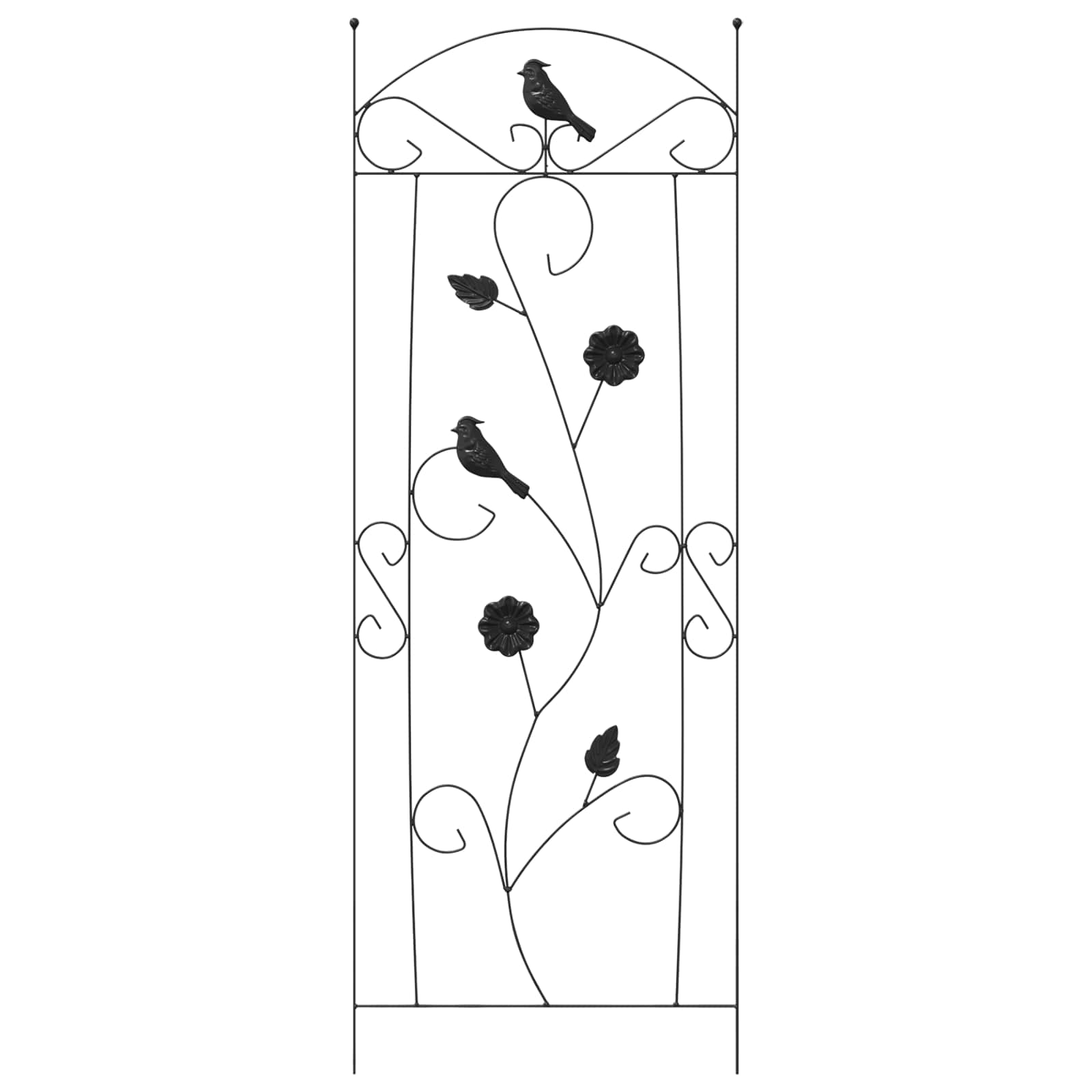 Recinzione per Giardino 3 pcs Nero 110 x 40 cm Acciaio