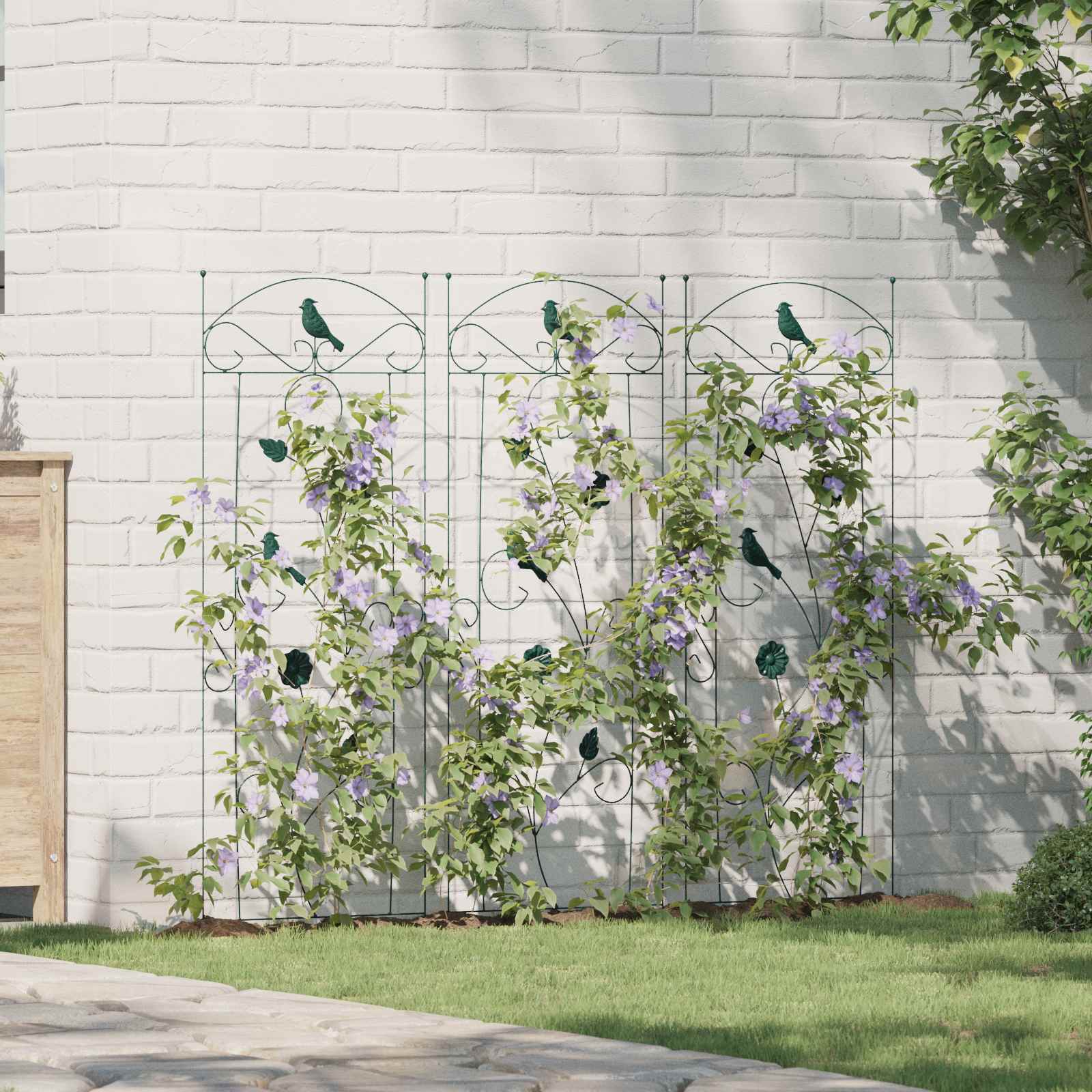 Recinzione per Giardino 3 pcs Verde 110 x 40 cm Acciaio