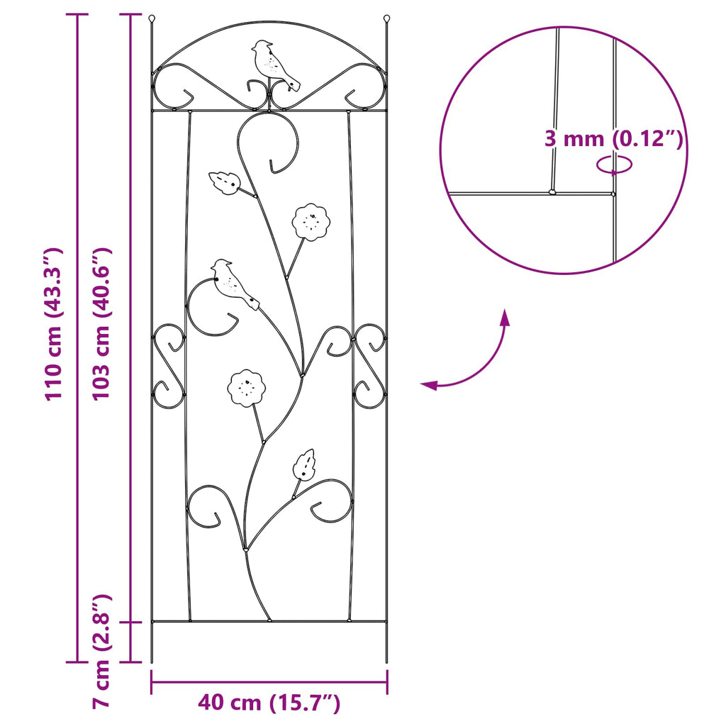 Recinzione per Giardino 3 pcs Verde 110 x 40 cm Acciaio