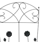 Recinzione per Giardino 3 pcs Nero 110,5 x 42,5 cm Acciaio