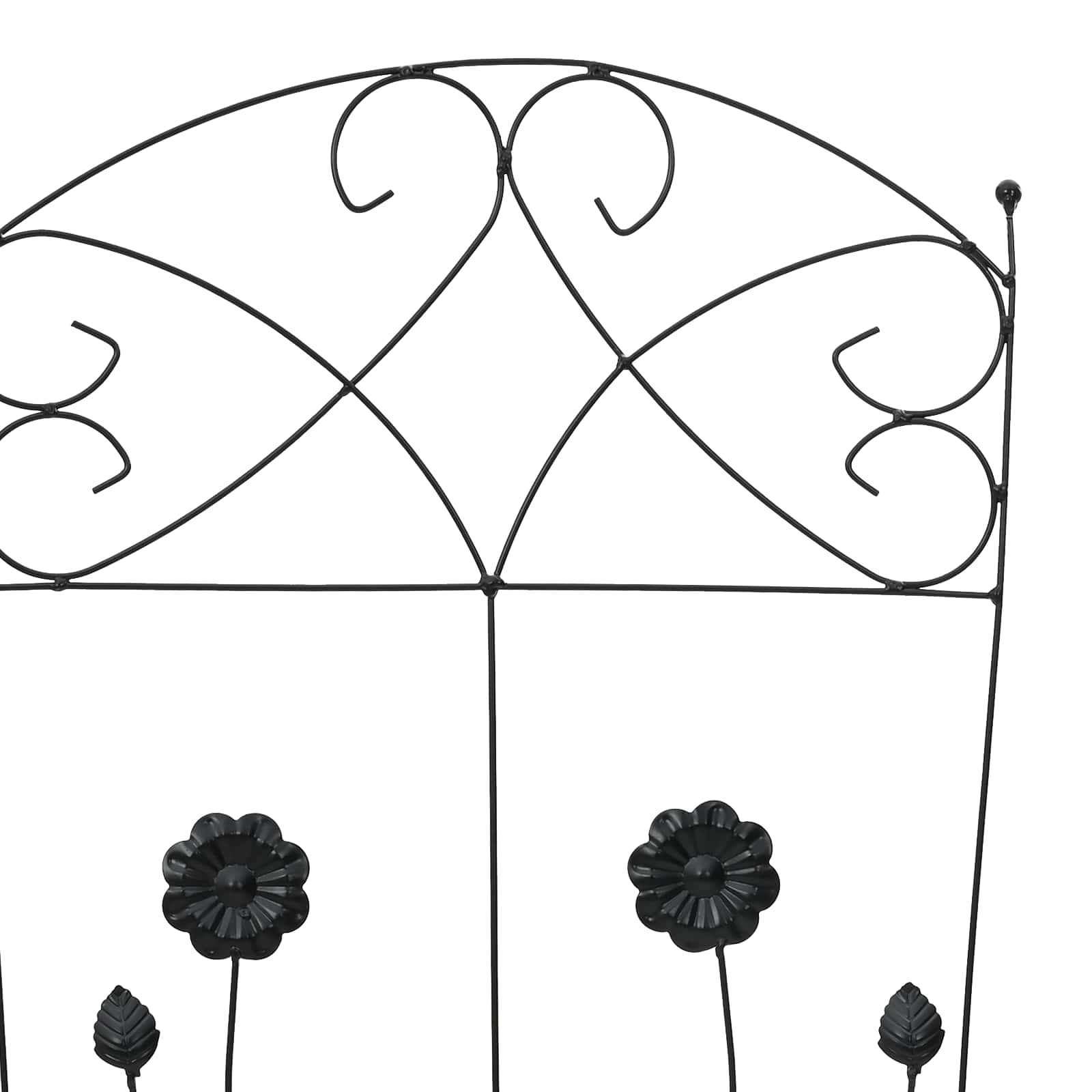 Recinzione per Giardino 3 pcs Nero 110,5 x 42,5 cm Acciaio