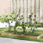 Recinzione per Giardino 3 pcs Nero 110,5 x 42,5 cm Acciaio