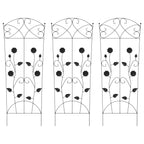 Recinzione per Giardino 3 pcs Nero 110,5 x 42,5 cm Acciaio