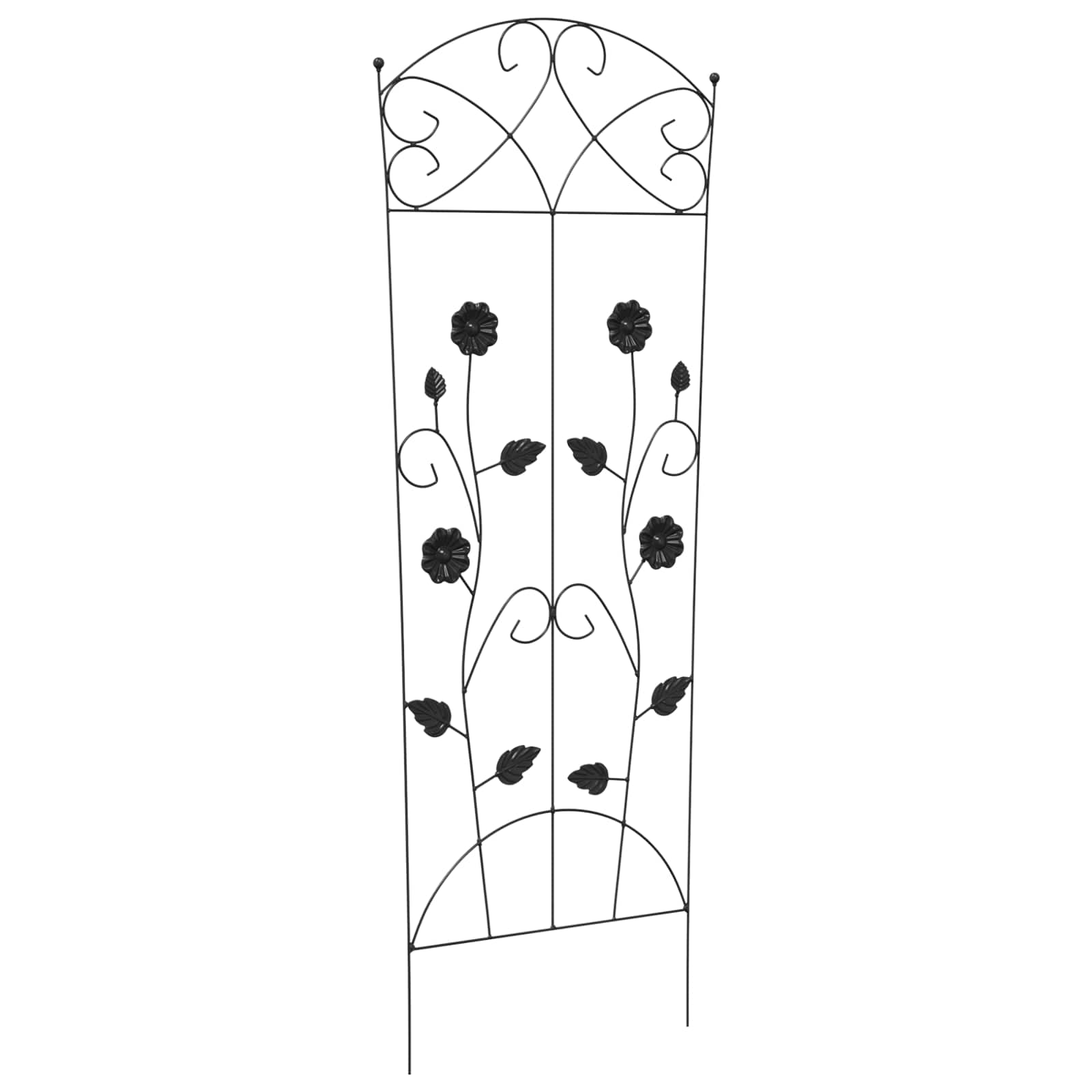 Recinzione per Giardino 3 pcs Nero 110,5 x 42,5 cm Acciaio