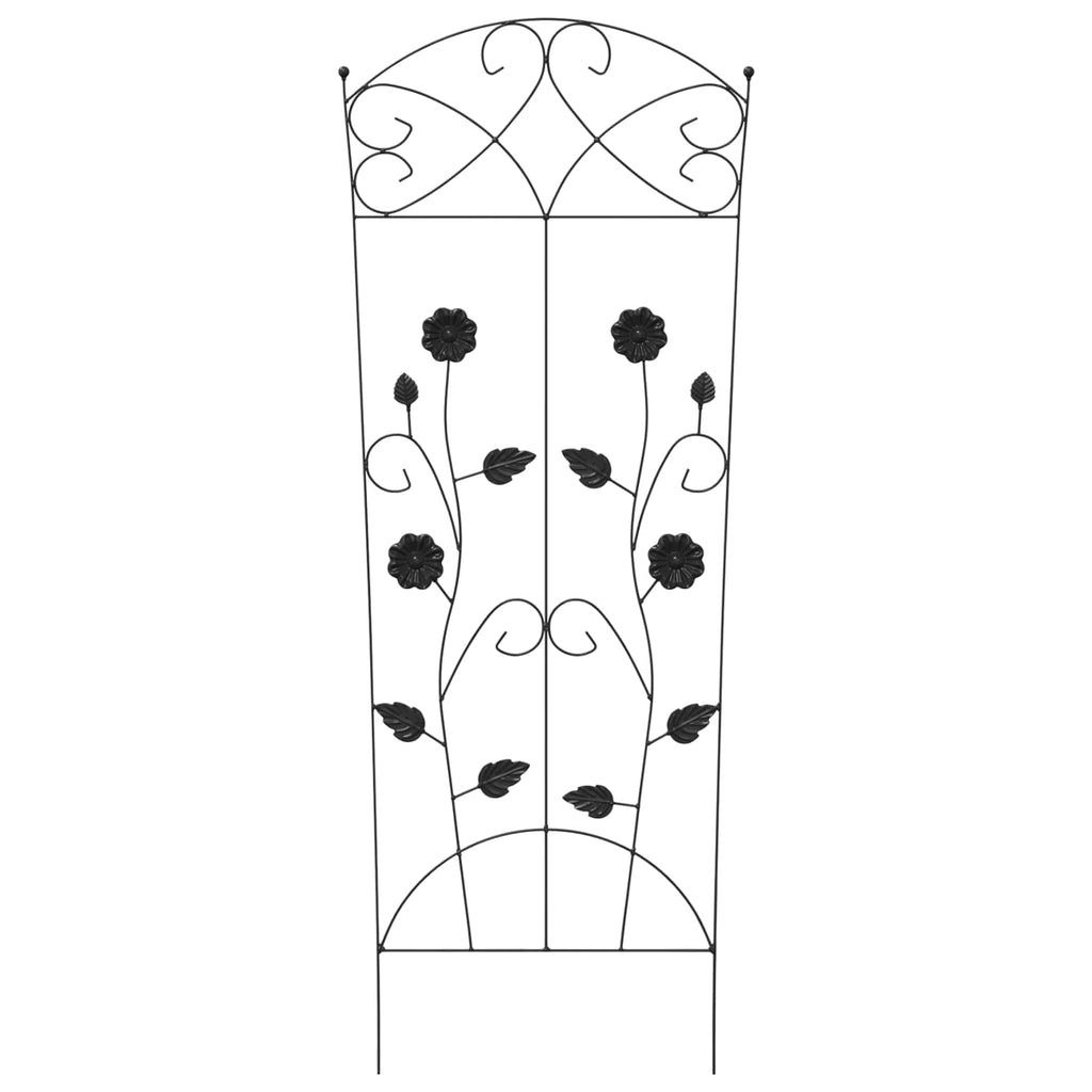 Recinzione per Giardino 3 pcs Nero 110,5 x 42,5 cm Acciaio