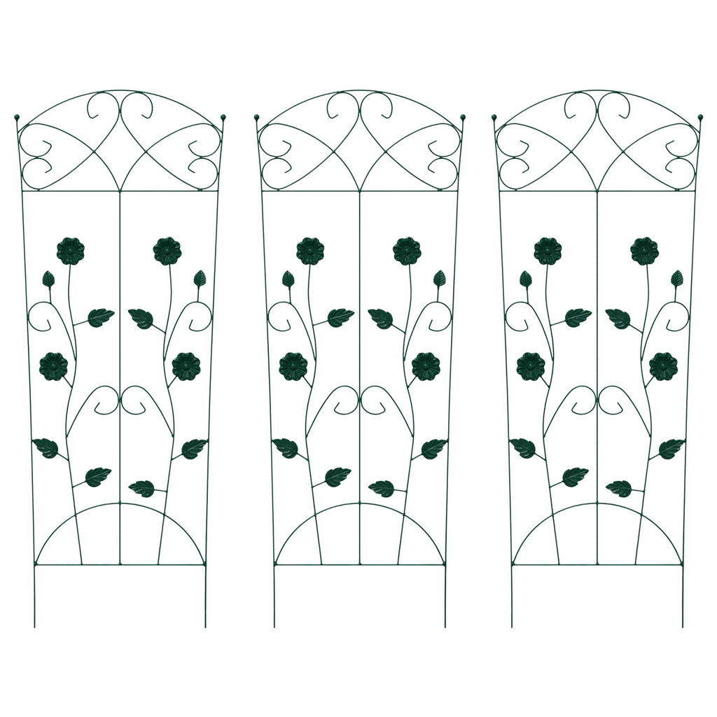 Recinzione per Giardino 3 pcs Verde 110,5 x 42,5 cm Acciaio