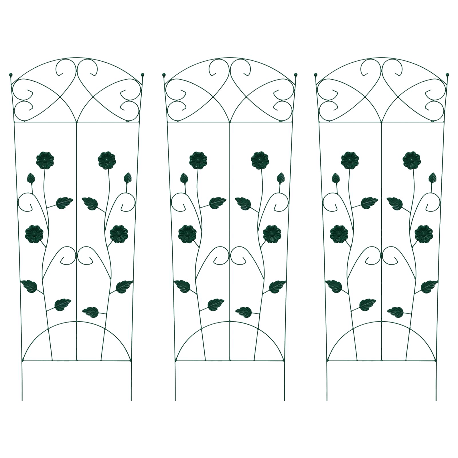 Recinzione per Giardino 3 pcs Verde 110,5 x 42,5 cm Acciaio