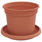 Vasi per Piante 6 pcs Rosso Mattone Ø 12,5 x 10 cm Plastica