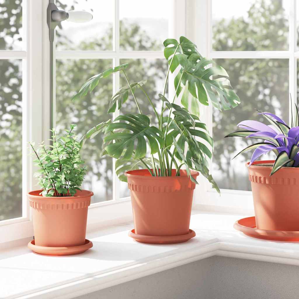 Vasi per Piante 6 pcs Rosso Mattone Ø 17 x 14 cm Plastica