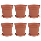 Vasi per Piante 6 pcs Rosso Mattone Ø 17 x 14 cm Plastica