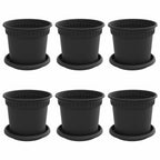 Vasi per Piante 6 pcs Nero Ø 15 x 12 cm Plastica