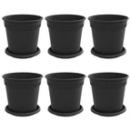 Vasi per Piante 6 pcs Nero Ø 17 x 14 cm Plastica