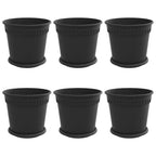 Vasi per Piante 6 pcs Nero Ø 19 x 16 cm Plastica