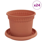 Vasi per Piante 24 pcs Rosso Mattone Ø 12,5 x 10 cm Plastica
