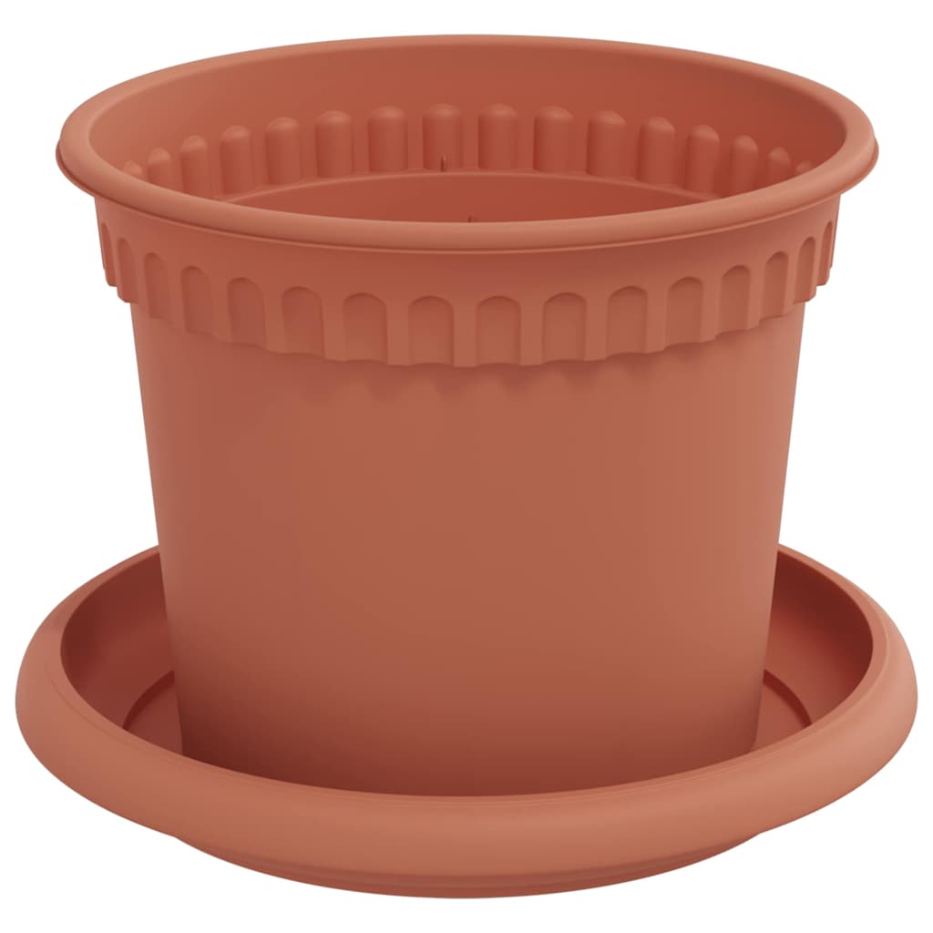 Vasi per Piante 24 pcs Rosso Mattone Ø 12,5 x 10 cm Plastica