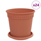 Vasi per Piante 24 pcs Rosso Mattone Ø 17 x 14 cm Plastica