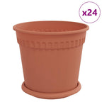 Vasi per Piante 24 pcs Rosso Mattone Ø 19 x 16 cm Plastica