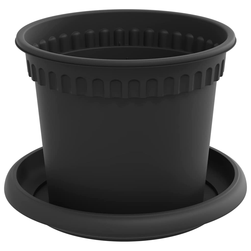Vasi per Piante 24 pcs Nero Ø 12,5 x 10 cm Plastica