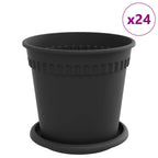 Vasi per Piante 24 pcs Nero Ø 17 x 14 cm Plastica