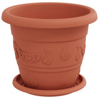 Vasi per Piante 6 pcs Rosso Mattone Ø 22 x 18 cm Plastica