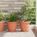 Vasi per Piante 6 pcs Rosso Mattone Ø 26 x 21.5 cm Plastica