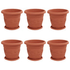Vasi per Piante 6 pcs Rosso Mattone Ø 26 x 21.5 cm Plastica
