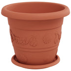 Vasi per Piante 6 pcs Rosso Mattone Ø 26 x 21.5 cm Plastica