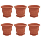 Vasi per Piante 6 pcs Rosso Mattone Ø 30 x 25 cm Plastica