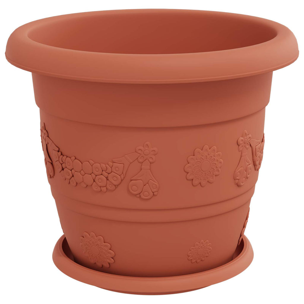 Vasi per Piante 6 pcs Rosso Mattone Ø 30 x 25 cm Plastica
