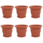 Vasi per Piante 6 pcs Rosso Mattone Ø 34 x 28 cm Plastica
