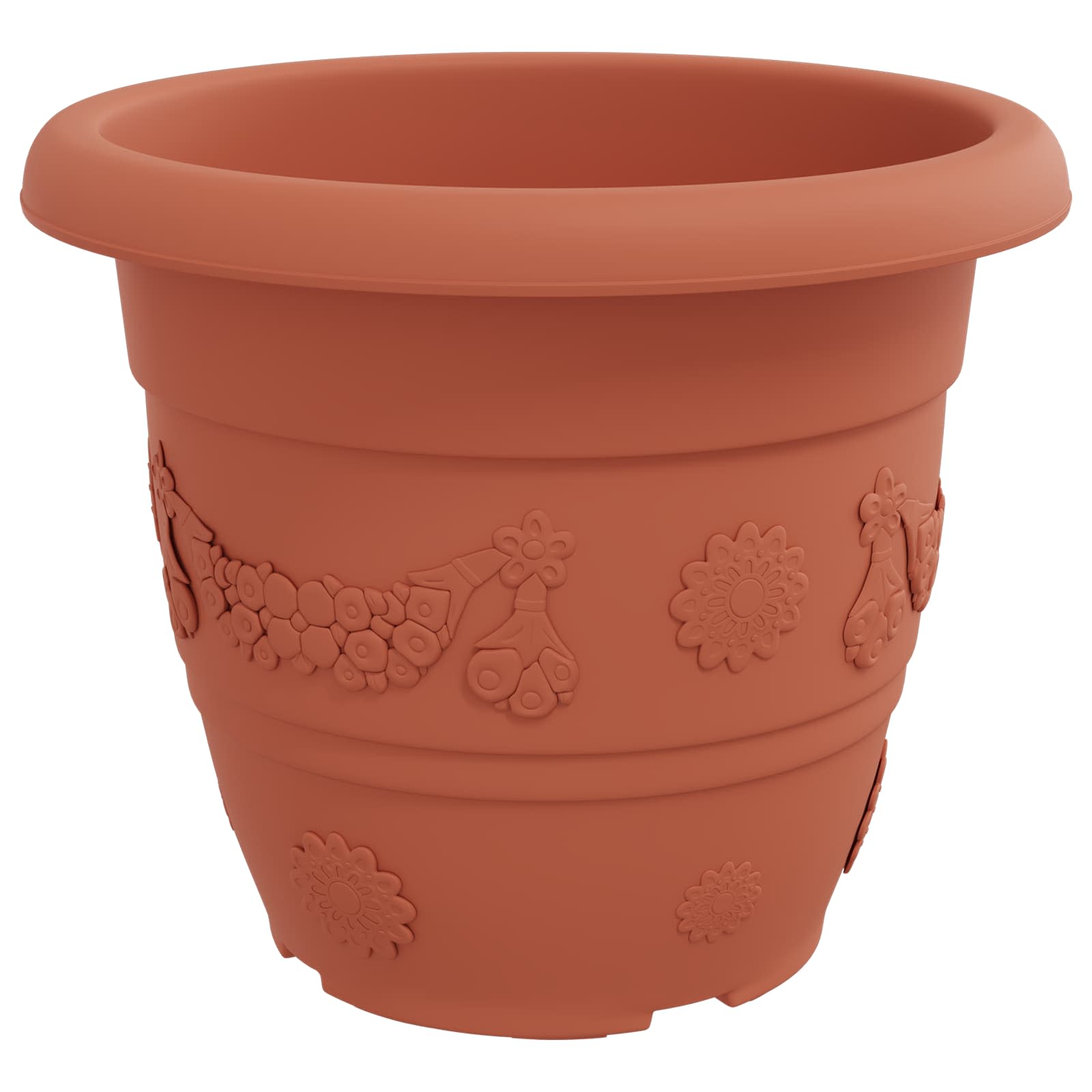 Vasi per Piante 6 pcs Rosso Mattone Ø 34 x 28 cm Plastica