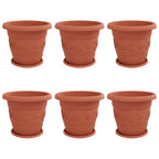 Vasi per Piante 6 pcs Rosso Mattone Ø 39 x 32 cm Plastica