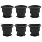 Vasi per Piante 6 pcs Nero Ø 26 x 21.5 cm Plastica