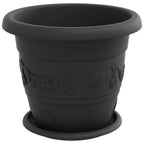 Vasi per Piante 6 pcs Nero Ø 26 x 21.5 cm Plastica