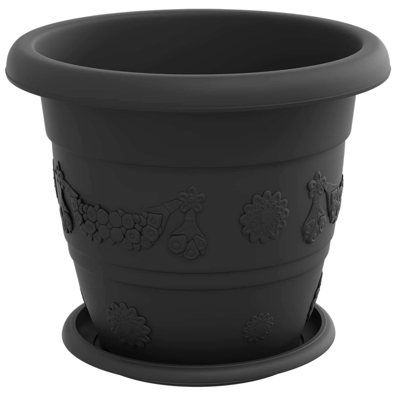 Vasi per Piante 6 pcs Nero Ø 26 x 21.5 cm Plastica