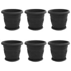 Vasi per Piante 6 pcs Nero Ø 30 x 25 cm Plastica