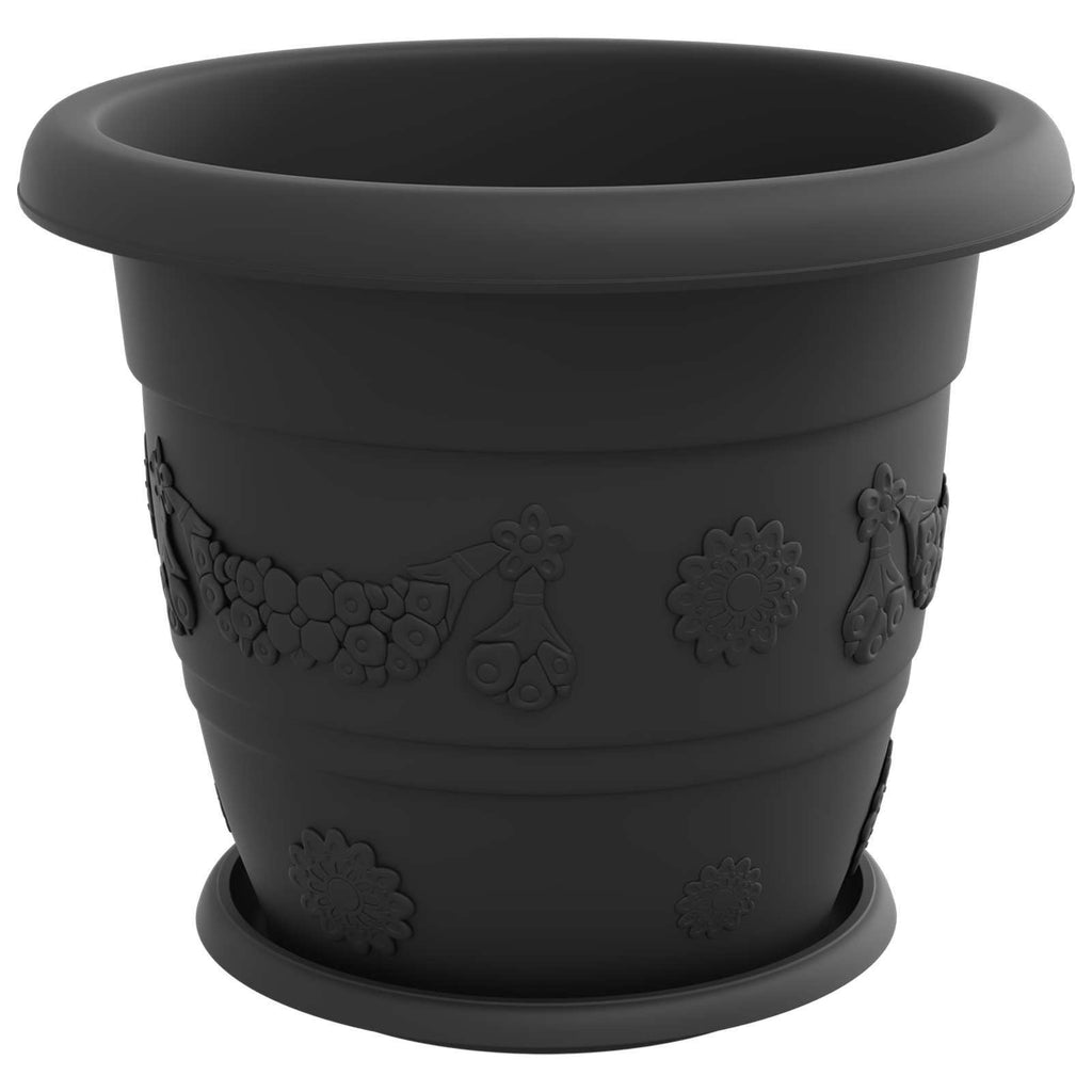 Vasi per Piante 6 pcs Nero Ø 34 x 28 cm Plastica