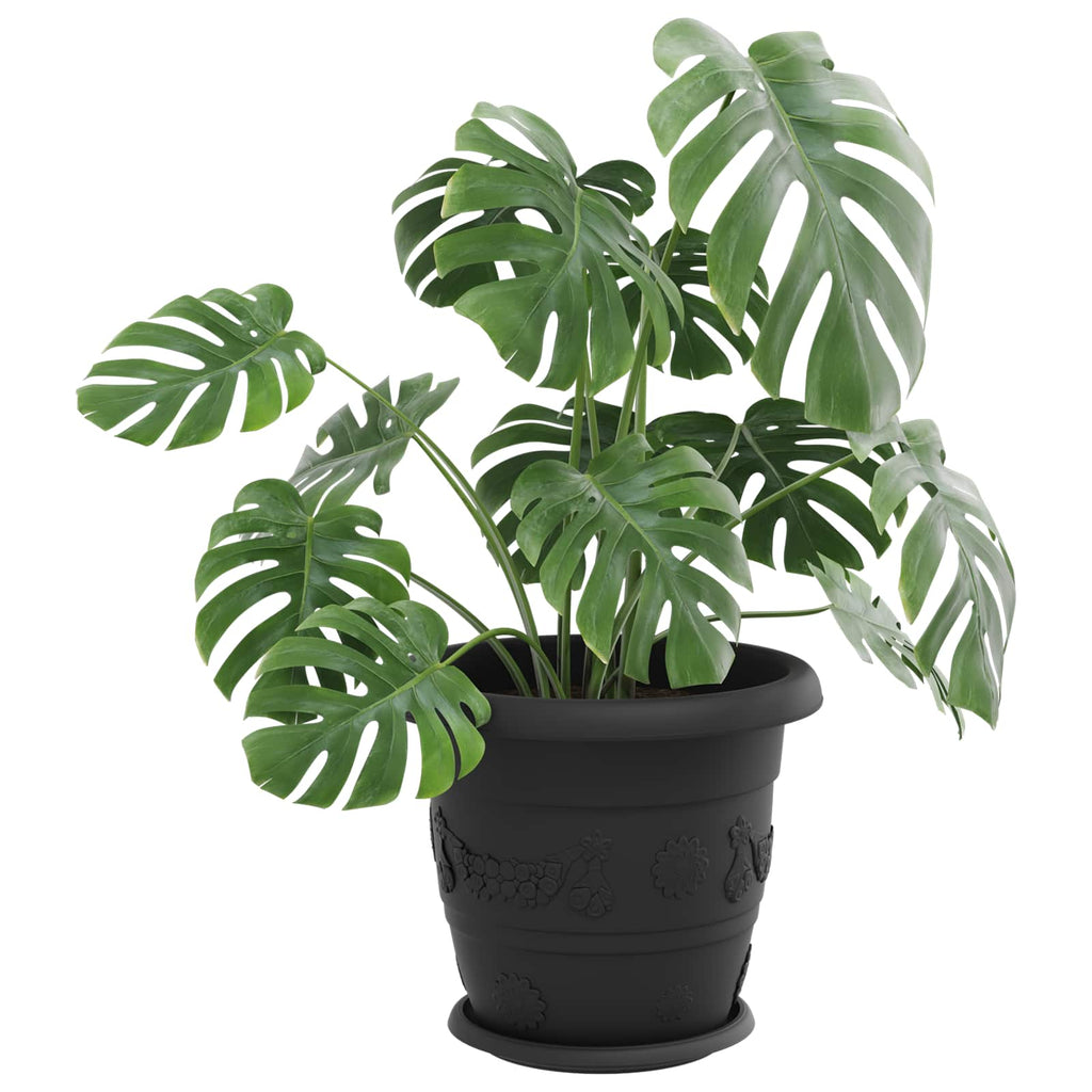 Vasi per Piante 6 pcs Nero Ø 34 x 28 cm Plastica