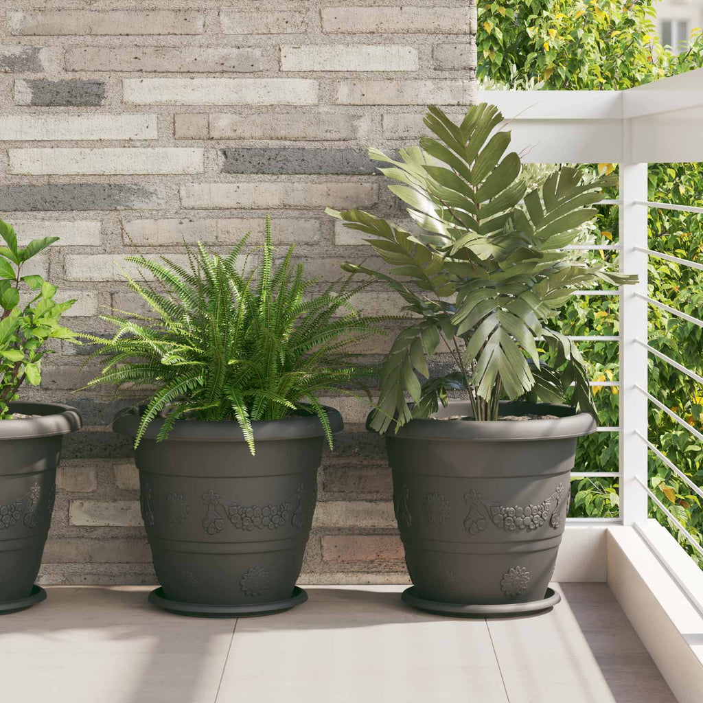Vasi per Piante 6 pcs Nero Ø 39 x 32 cm Plastica