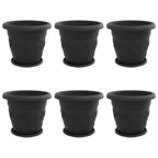 Vasi per Piante 6 pcs Nero Ø 39 x 32 cm Plastica