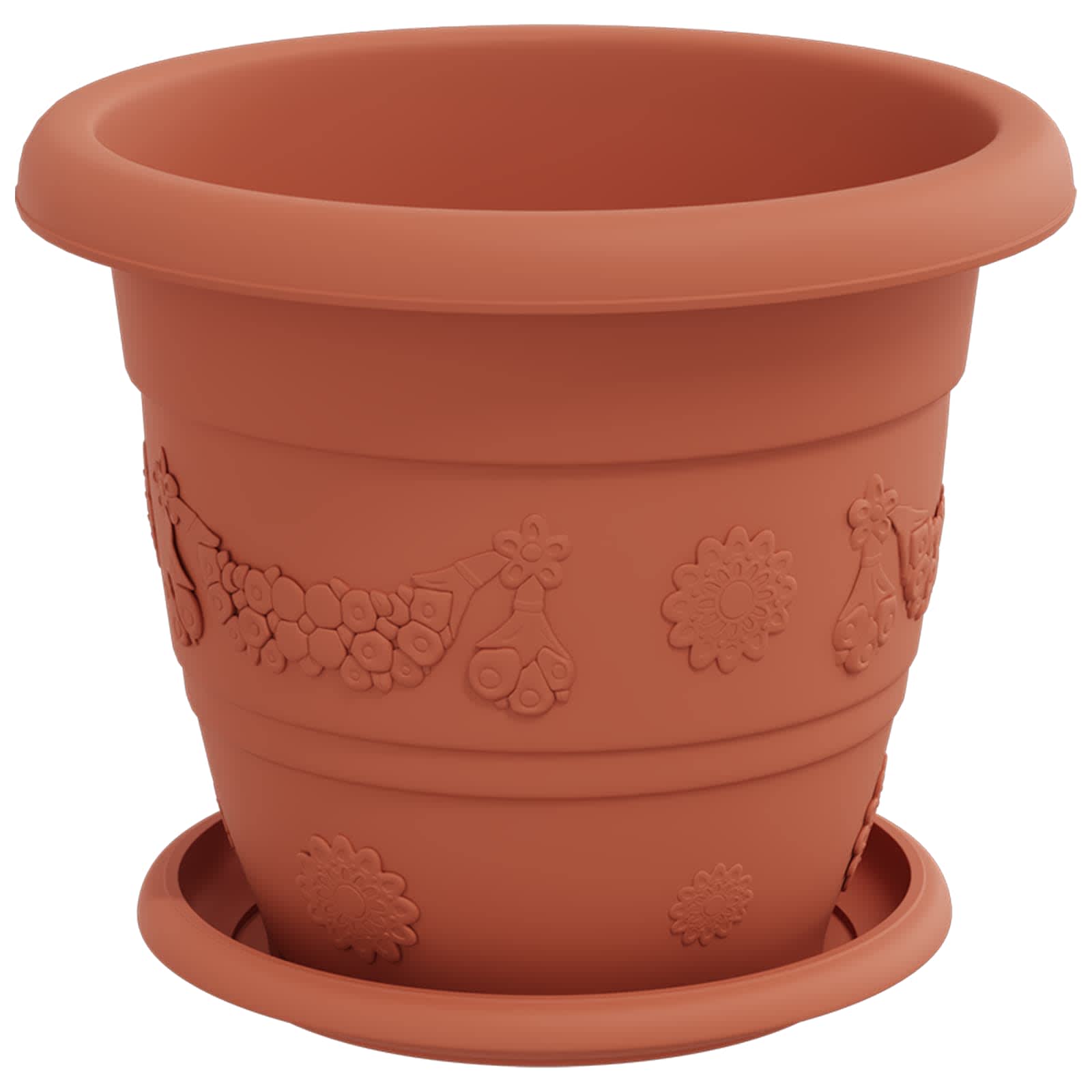 Vasi per Piante 24 pcs Rosso Mattone Ø 22 x 18 cm Plastica