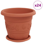 Vasi per Piante 24 pcs Rosso Mattone Ø 26 x 21.5 cm Plastica