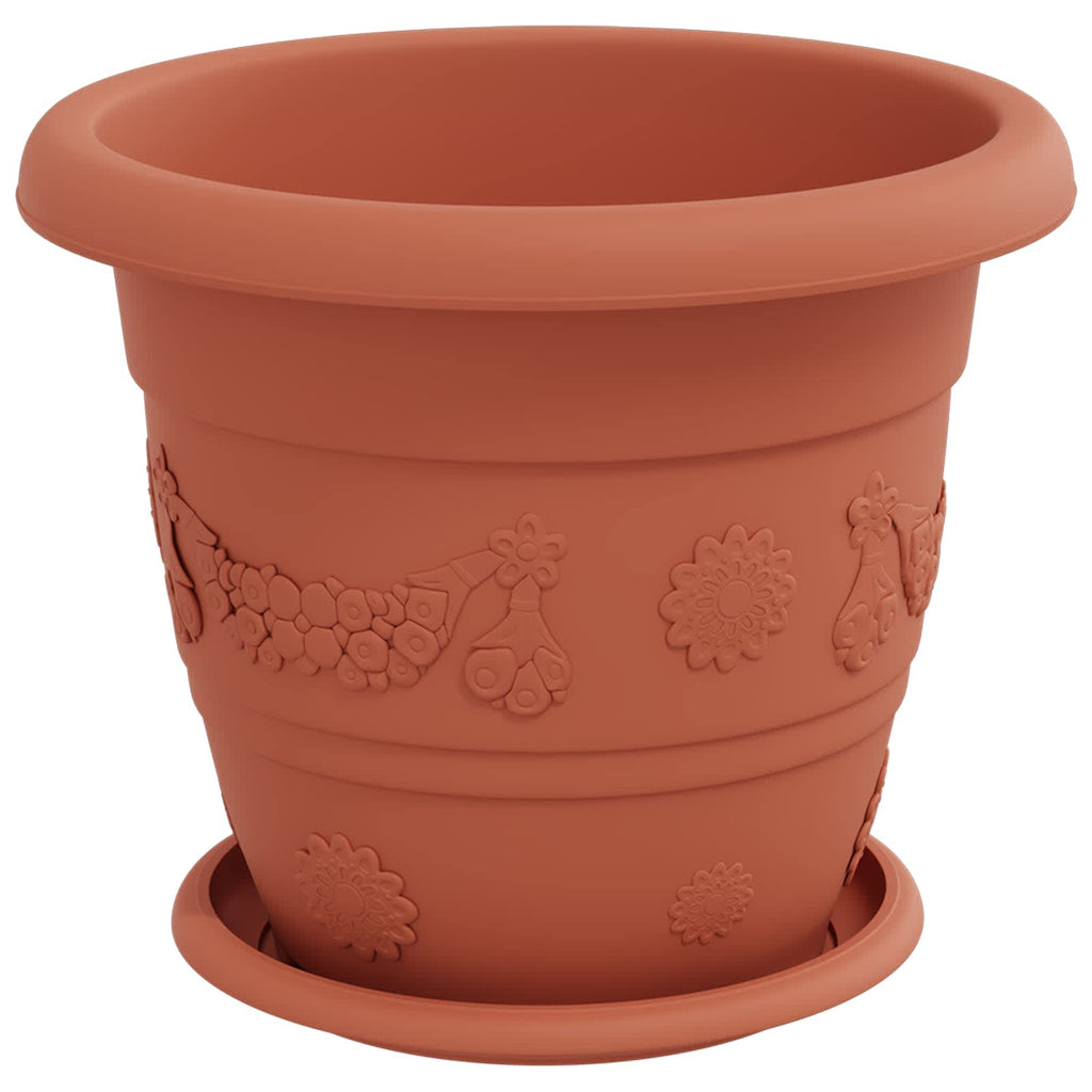 Vasi per Piante 24 pcs Rosso Mattone Ø 26 x 21.5 cm Plastica