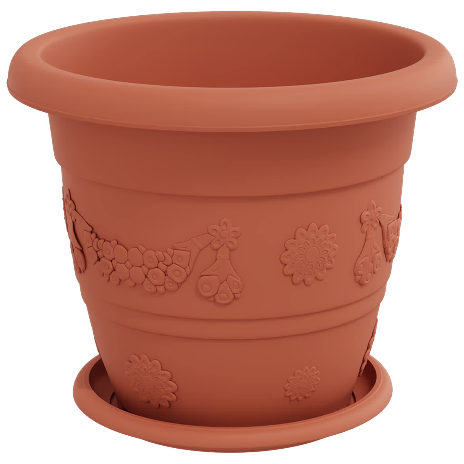 Vasi per Piante 24 pcs Rosso Mattone Ø 26 x 21.5 cm Plastica