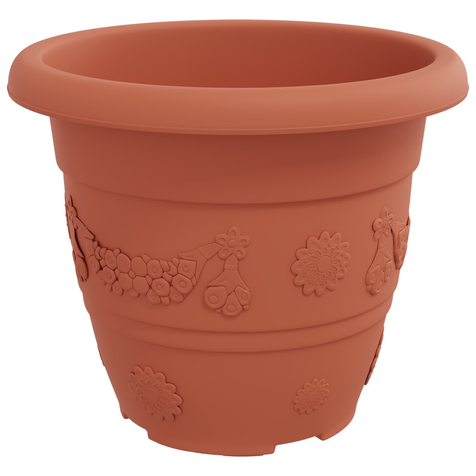 Vasi per Piante 24 pcs Rosso Mattone Ø 26 x 21.5 cm Plastica
