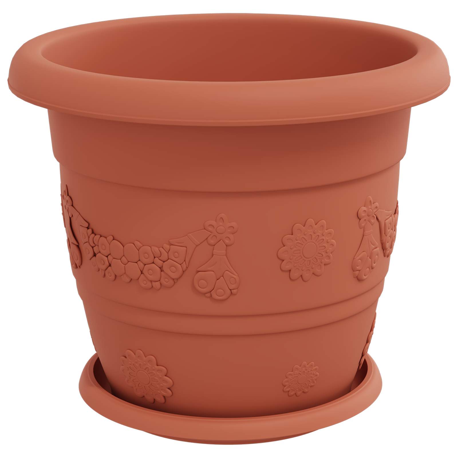 Vasi per Piante 24 pcs Rosso Mattone Ø 30 x 25 cm Plastica