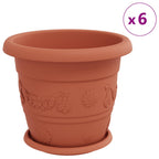 Vasi per Piante 24 pcs Rosso Mattone Ø 30 x 25 cm Plastica