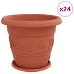 Vasi per Piante 24 pcs Rosso Mattone Ø 39 x 32 cm Plastica