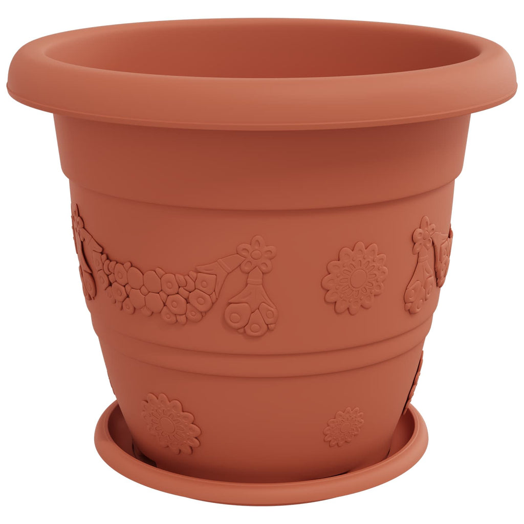 Vasi per Piante 24 pcs Rosso Mattone Ø 39 x 32 cm Plastica
