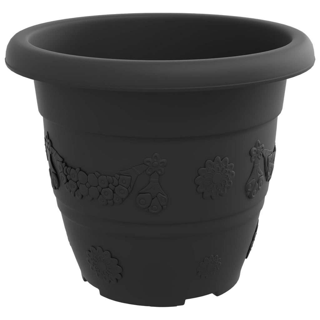 Vasi per Piante 24 pcs Nero Ø 22 x 18 cm Plastica